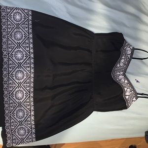 Black Floral Pattern Medium Dress - Three Pink Hearts Trixxi